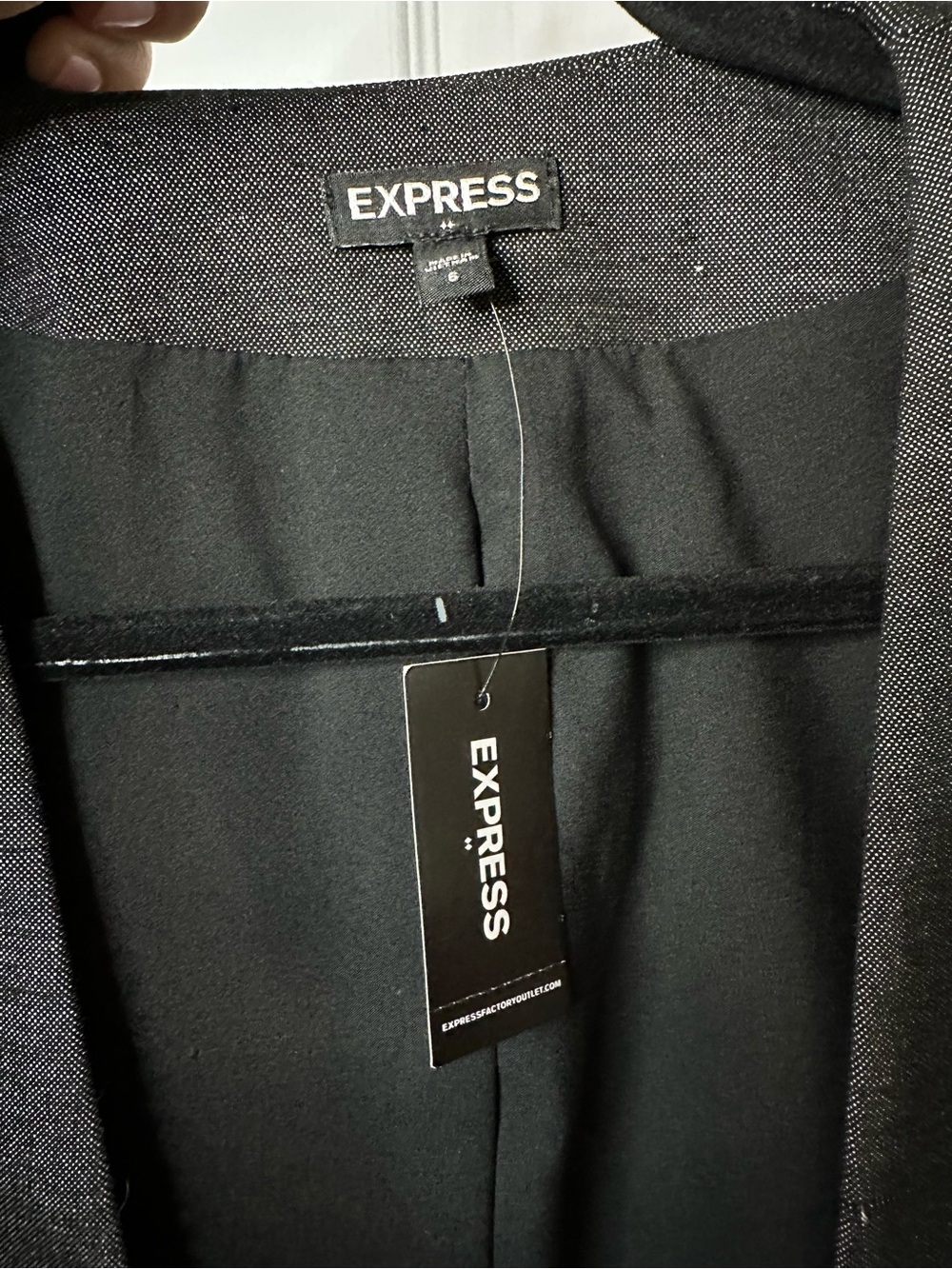 Express Charcoal Open Front Blazer NWT - Picture 3 of 5